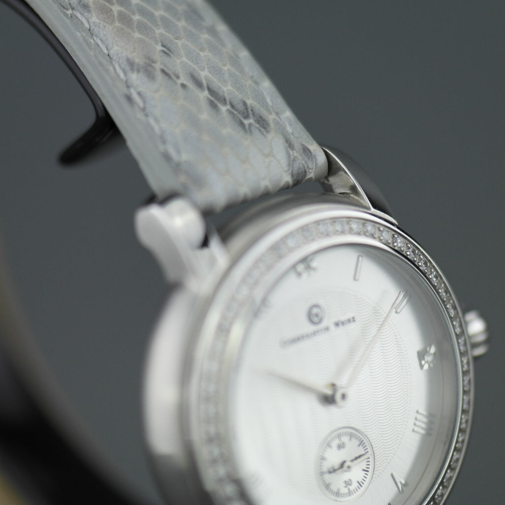 Constantin Weisz Diamonds edition mechanical wrist watch with snake leather strap