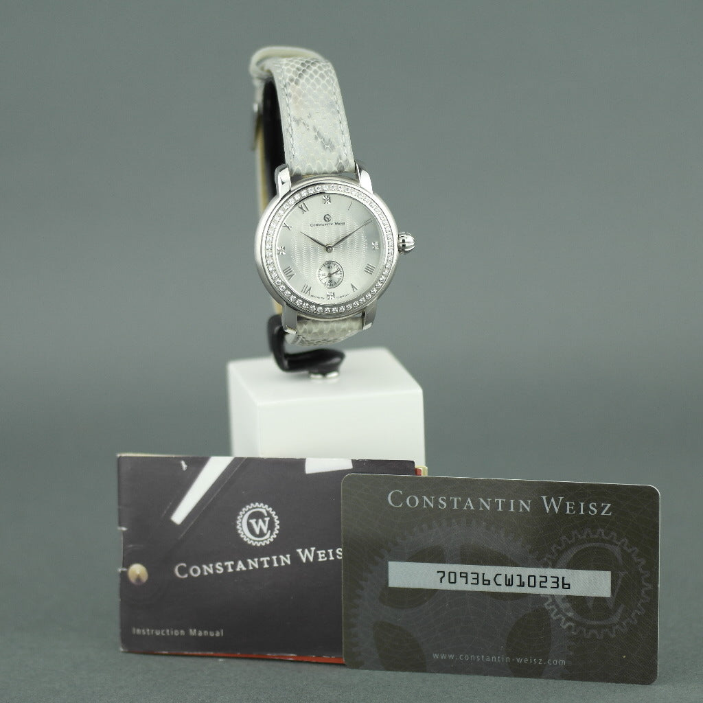 Constantin Weisz Diamonds edition mechanical wrist watch with snake leather strap