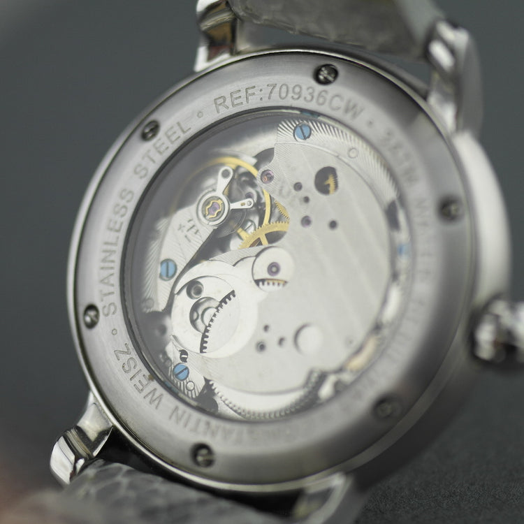 Reloj de pulsera mecánico Constantin Weisz edición Diamonds con correa de piel de serpiente