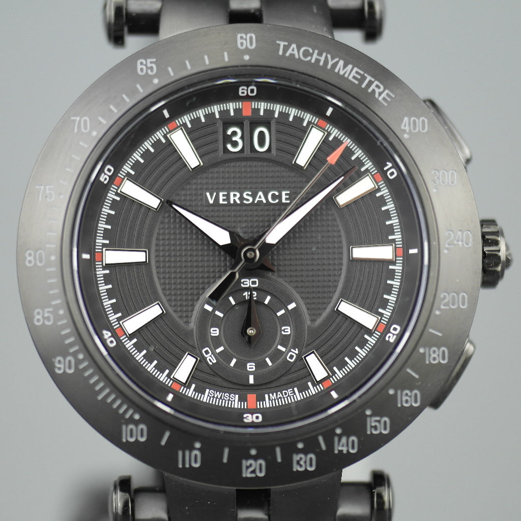 VERSACE V-Race Tachymeter wristwatch with bracelet