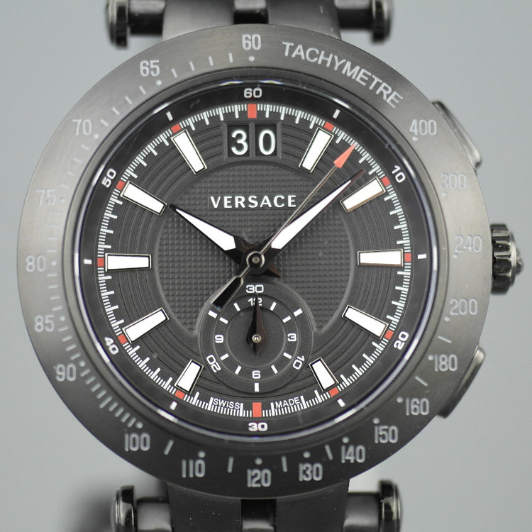 VERSACE V-Race Tachymeter-Armbanduhr mit Armband