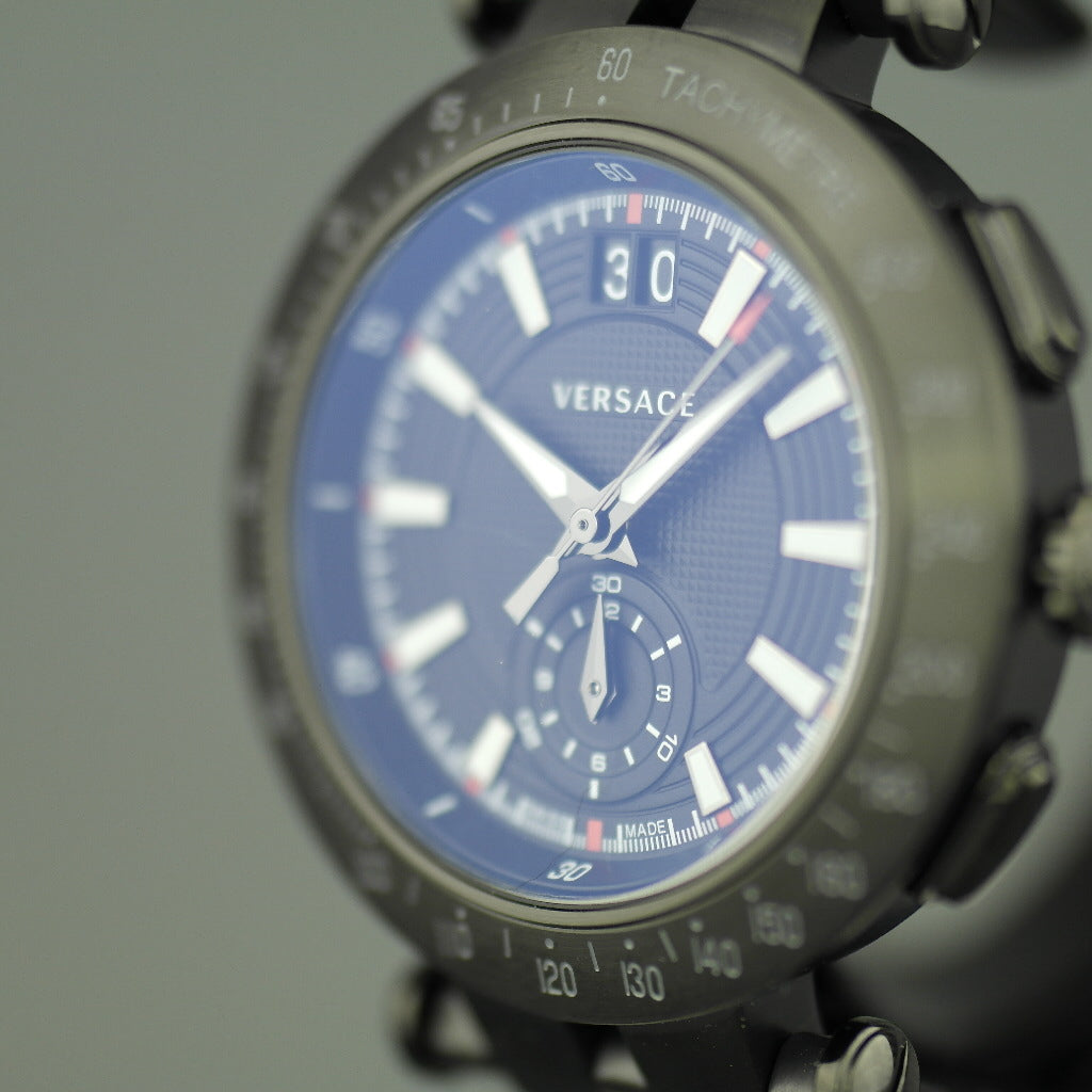 VERSACE V-Race Tachymeter-Armbanduhr mit Armband