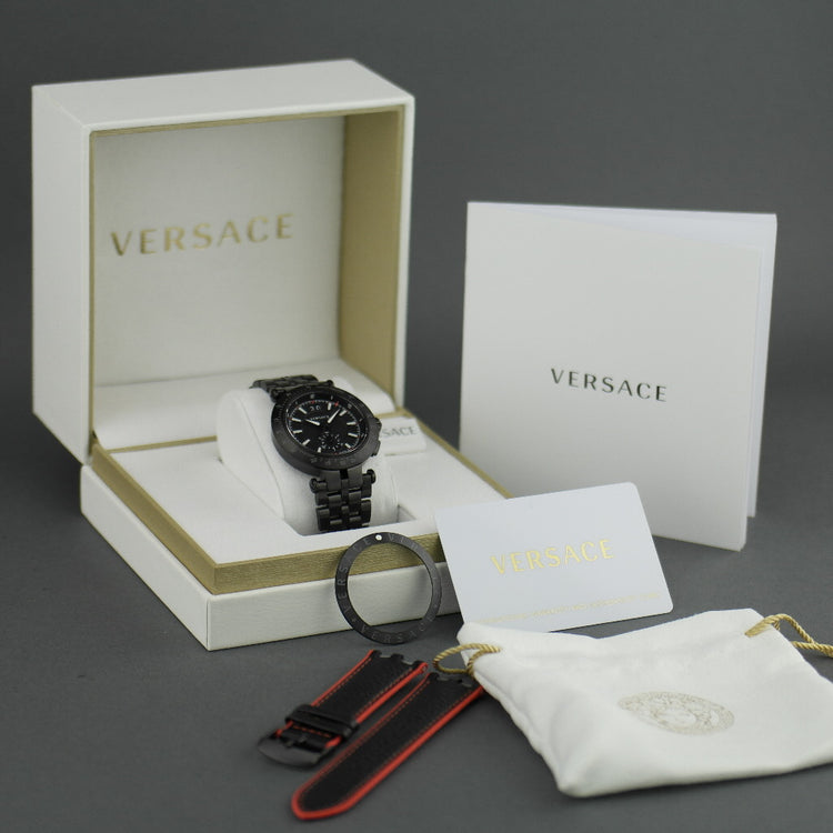 VERSACE V-Race Tachymeter-Armbanduhr mit Armband