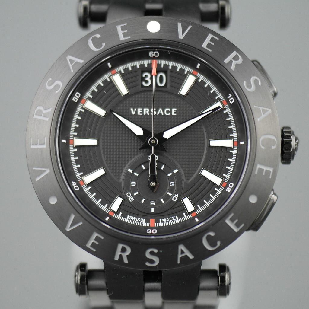 VERSACE V-Race Tachymeter-Armbanduhr mit Armband
