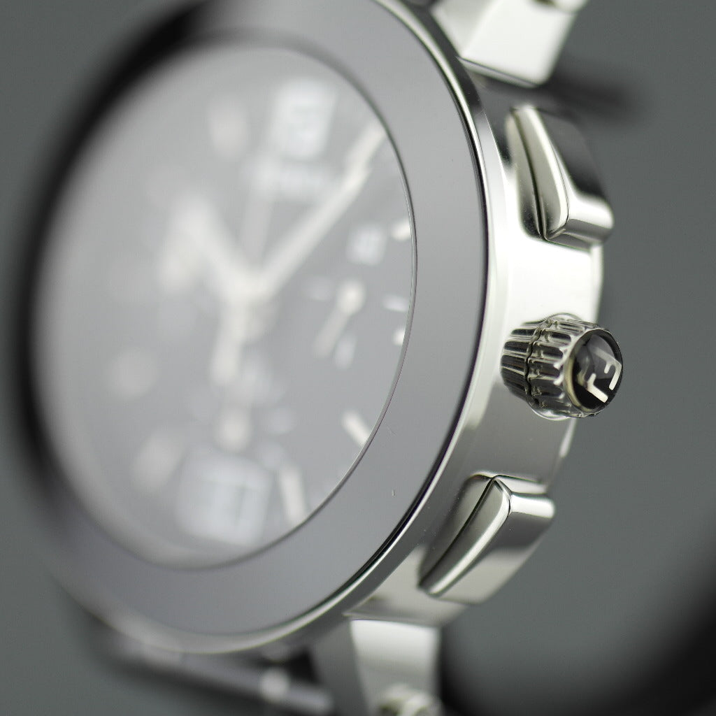 Fendi Orologi Ovali Black Ceramic date Chronograph Swiss wrist watch