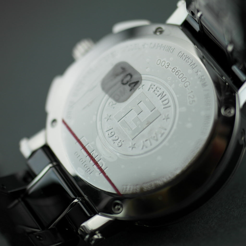 Fendi Orologi Ovali Black Ceramic date Chronograph Swiss wrist watch