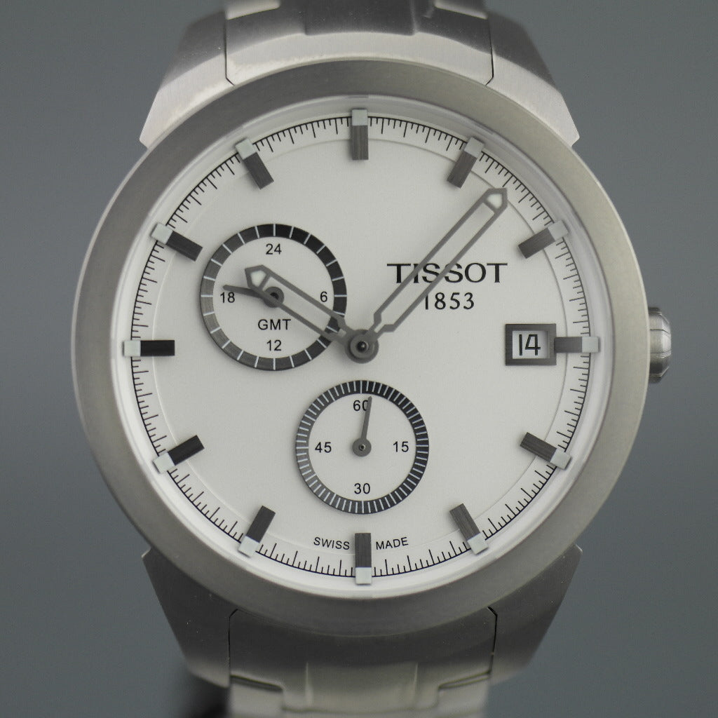 Tissot Titanium GMT Sport Collection Herren-Armbanduhr mit anthrazitfarbenem Zifferblatt
