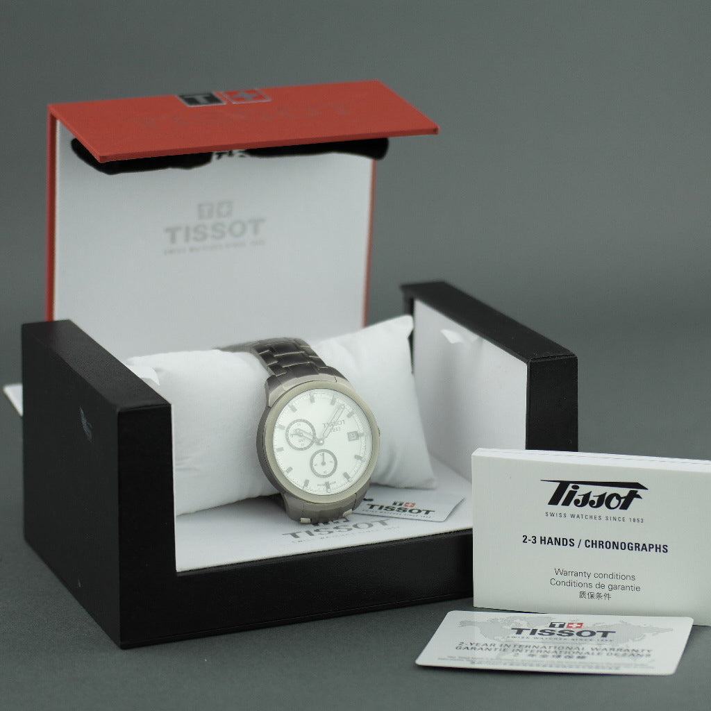 Tissot Titanium GMT Sport Collection Herren-Armbanduhr mit anthrazitfarbenem Zifferblatt