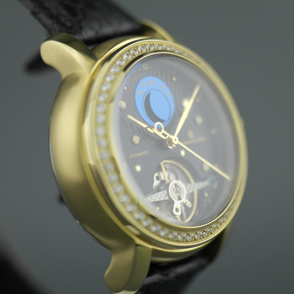 Constantin Weisz Diamonds Automatik-Armbanduhr mit 36 ​​Steinen und Schlangenlederarmband
