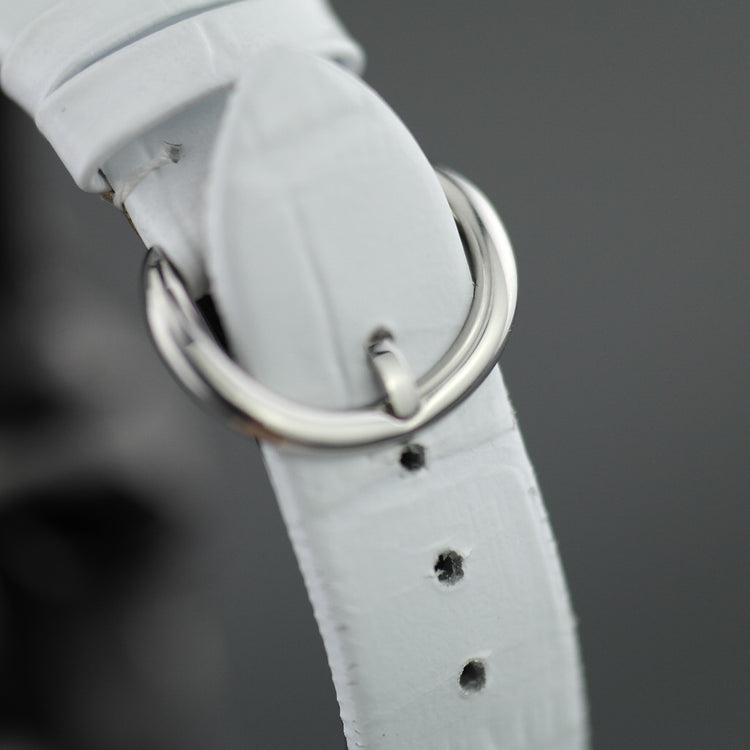 Pomellato 67 Limited Edition Damenarmbanduhr mit Diamanten, weißes Lederarmband 