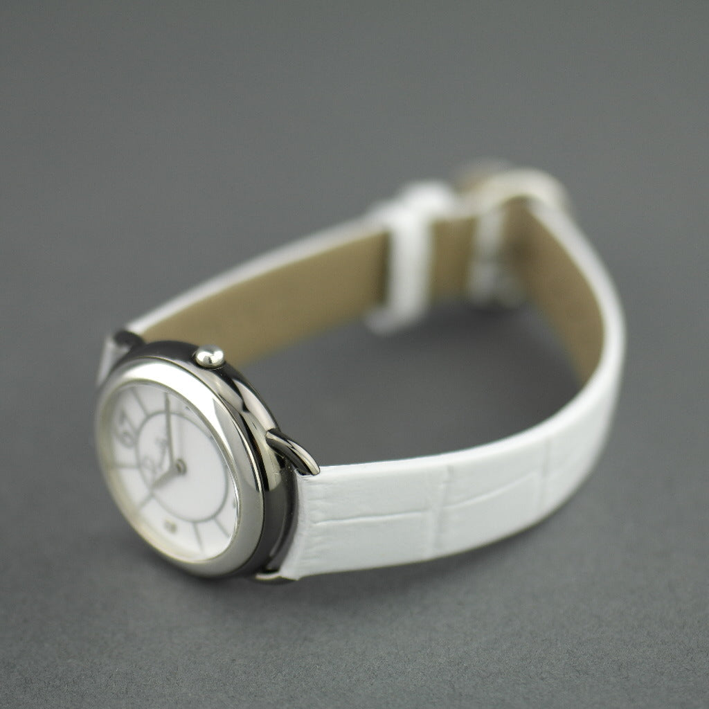 Pomellato 67 Limited Edition Ladies wristwatch with Diamonds, white Leather strap