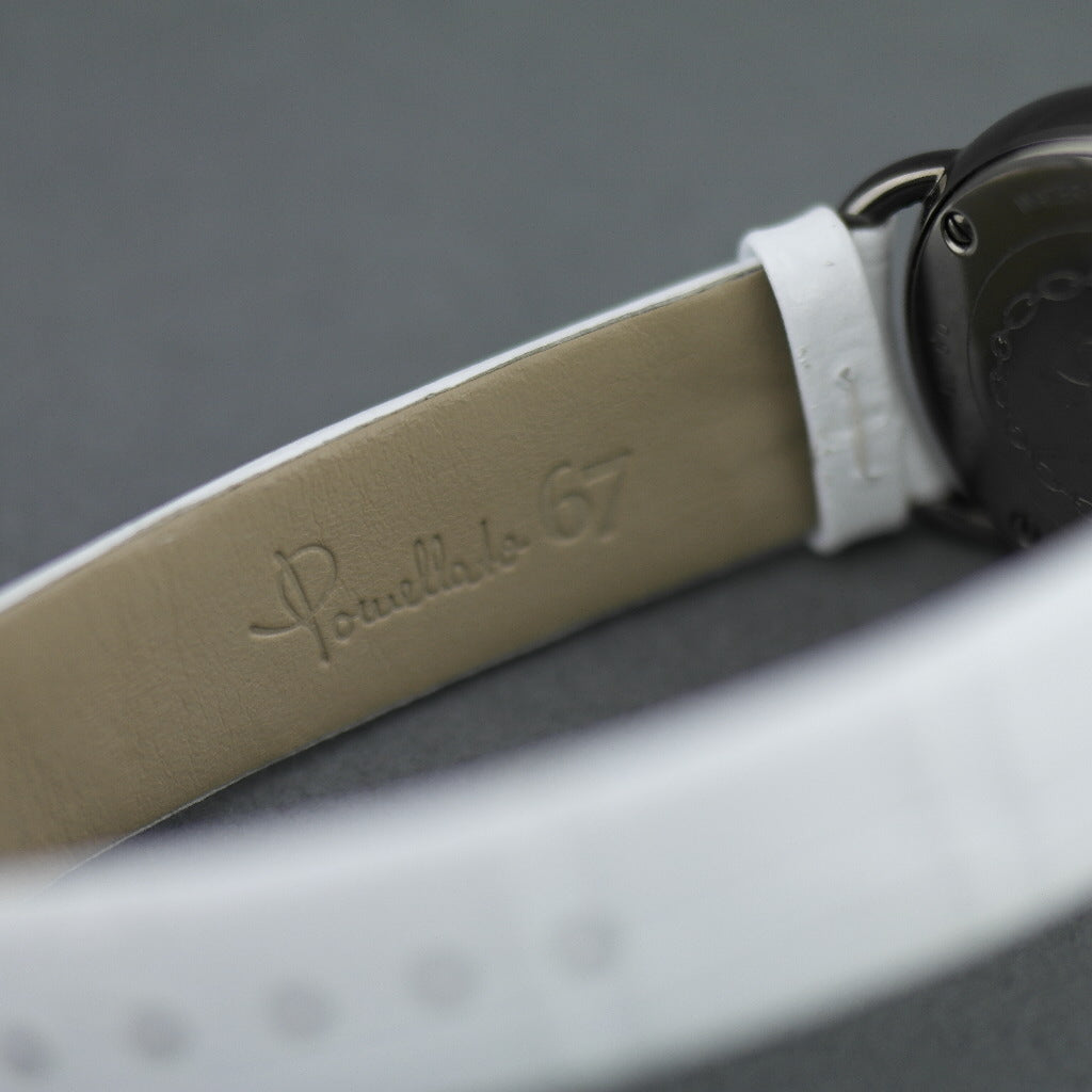 Pomellato 67 Limited Edition Damenarmbanduhr mit Diamanten, weißes Lederarmband 
