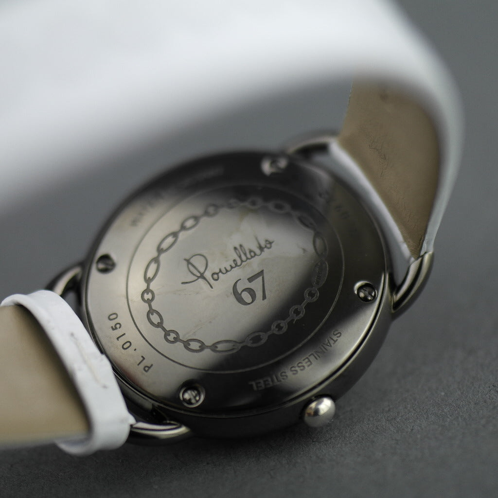 Pomellato 67 Limited Edition Ladies wristwatch with Diamonds, white Leather strap