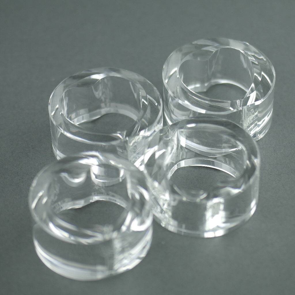 Oleg Cassini Heart shape Crystal set of four napkin rings