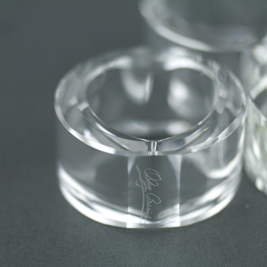 Oleg Cassini Heart shape Crystal set of four napkin rings