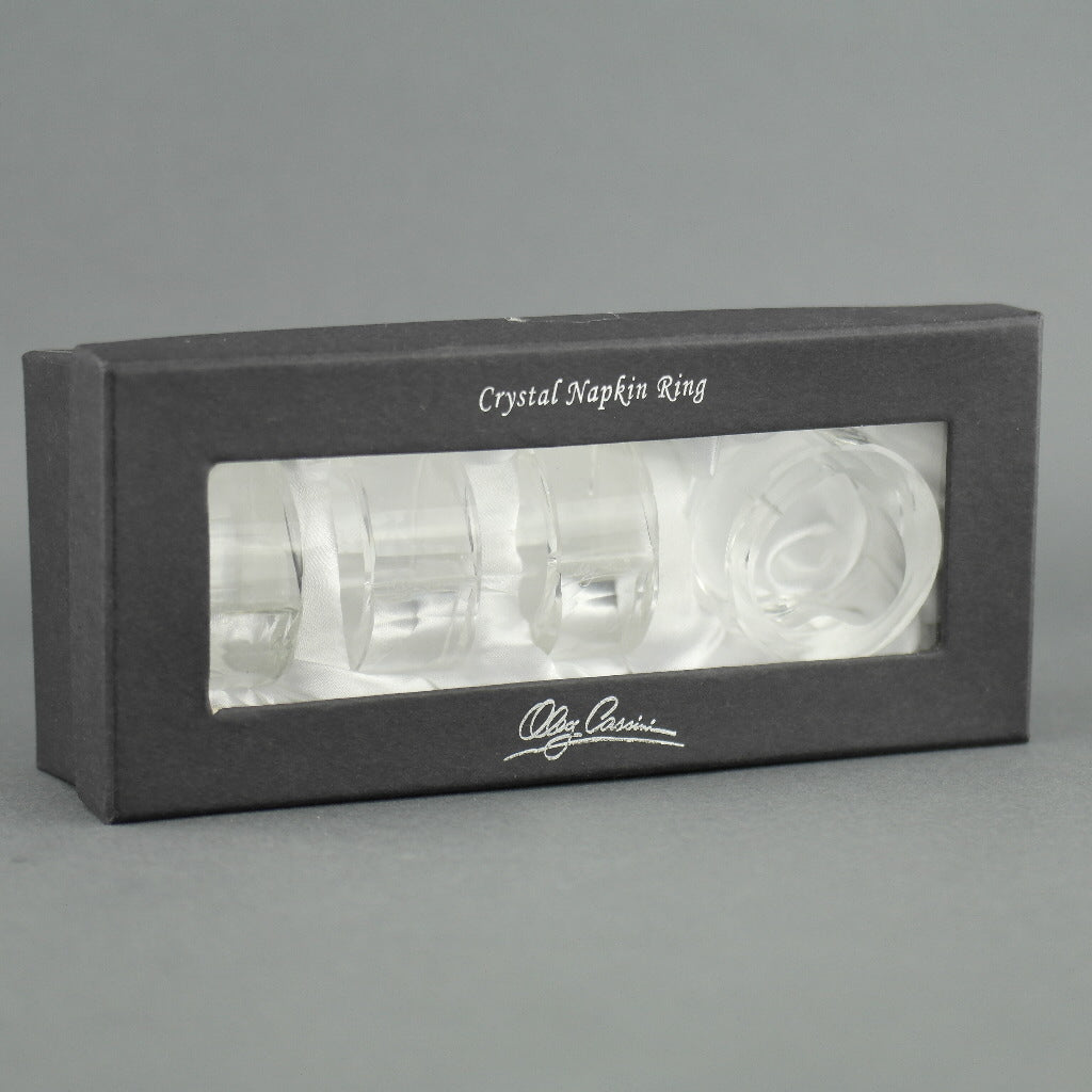 Oleg Cassini Heart shape Crystal set of four napkin rings