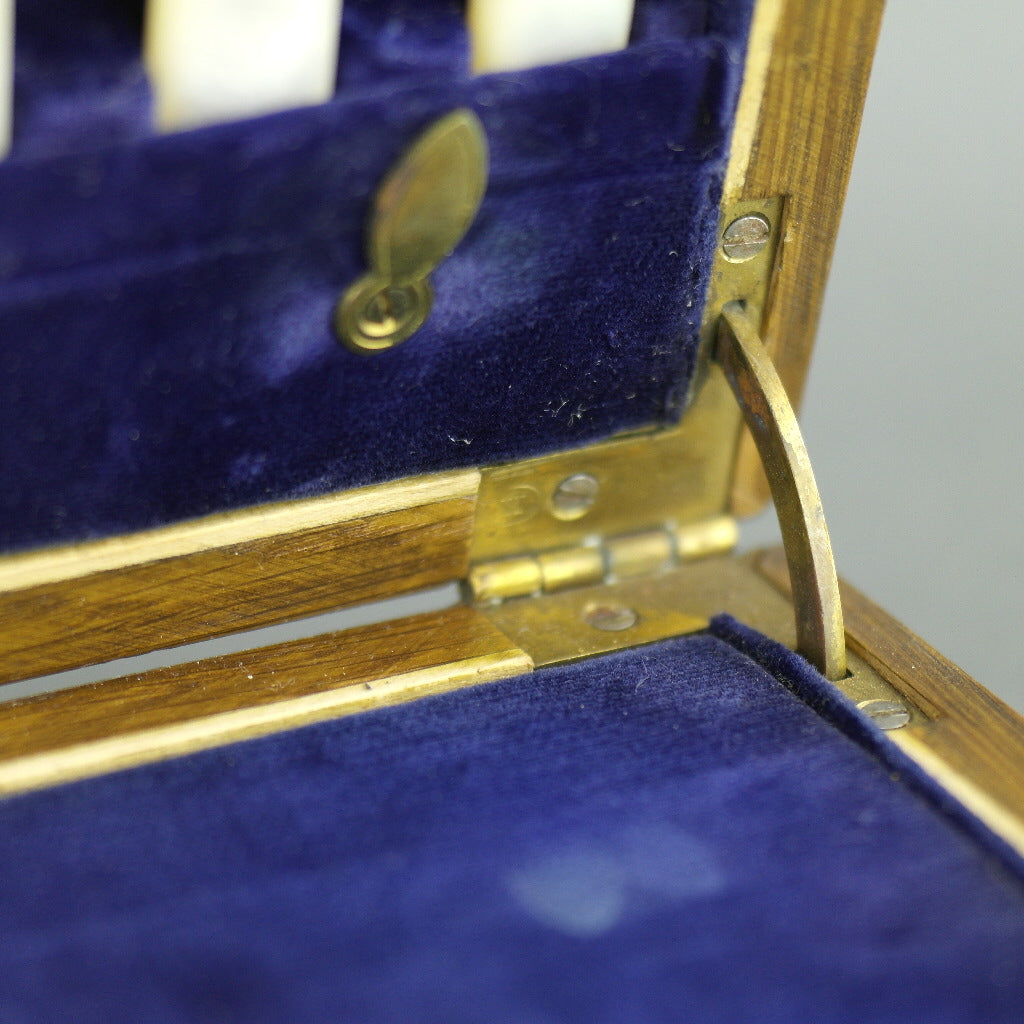 Antique 1925 Sheffield solid silver set of twelve forks and knives with Nacre handles