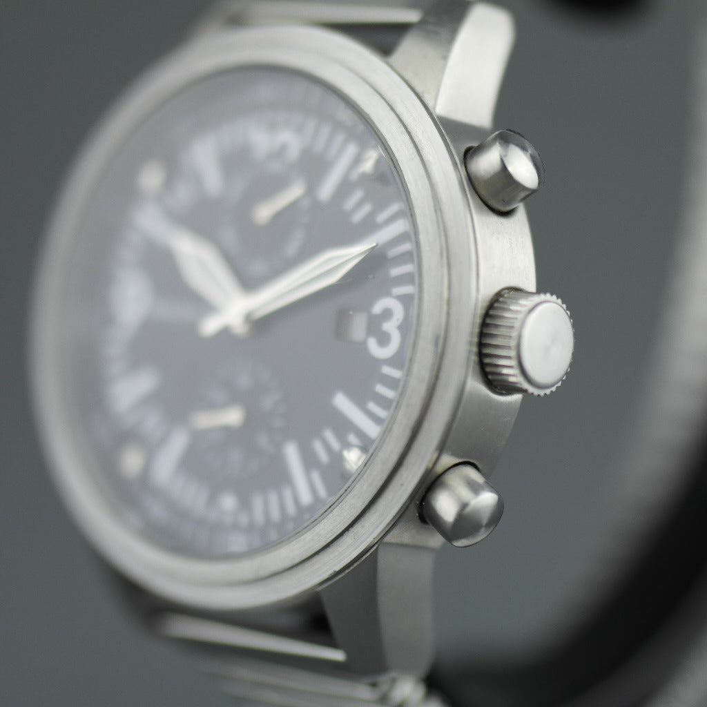 Moscow Time Chronograph Quartz black dial wrist watch with bracelet