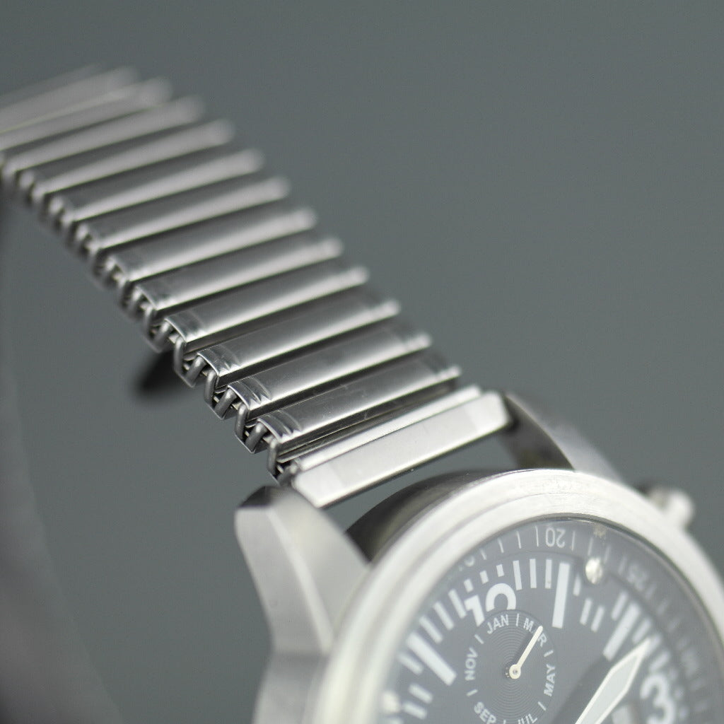 Moscow Time Chronograph Quarz-Armbanduhr mit schwarzem Zifferblatt und Armband