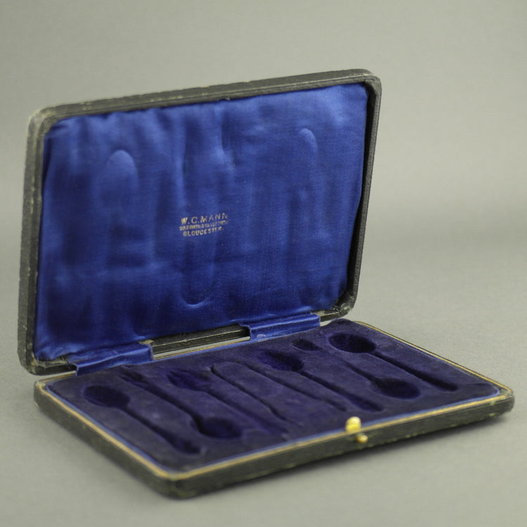 Antike schwarze Box für Löffel und Zangen British Empire WC Mann Gloucester