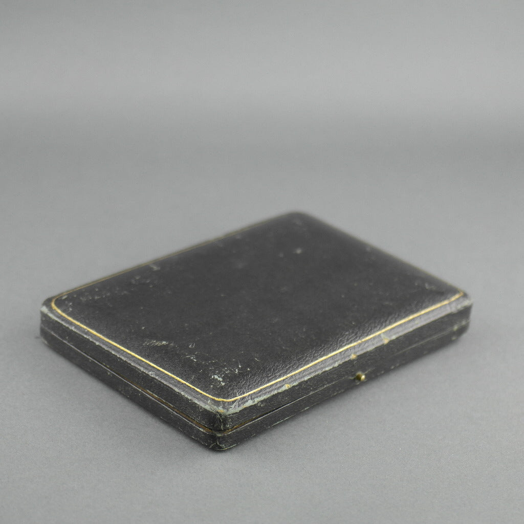 Antique black box for spoons and tongs British Empire W.C. Mann Gloucester