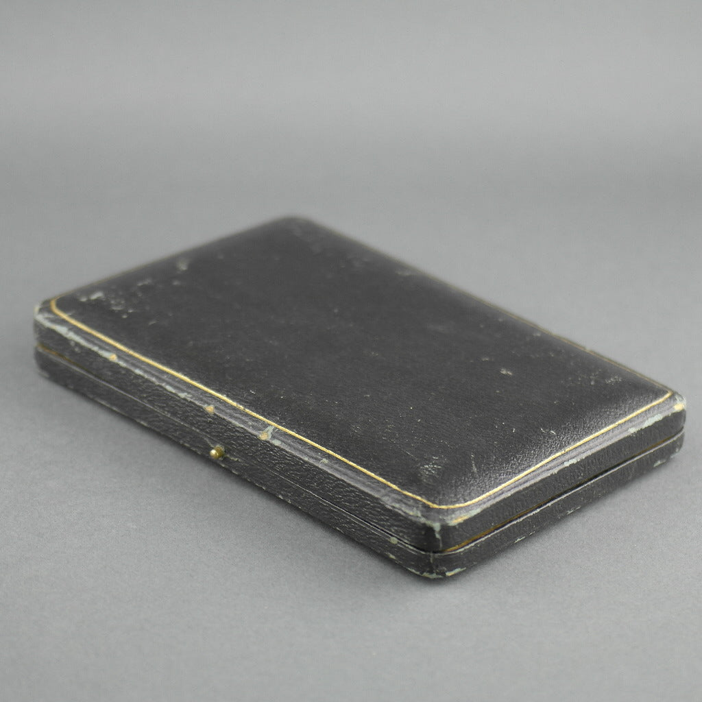 Antique black box for spoons and tongs British Empire W.C. Mann Gloucester