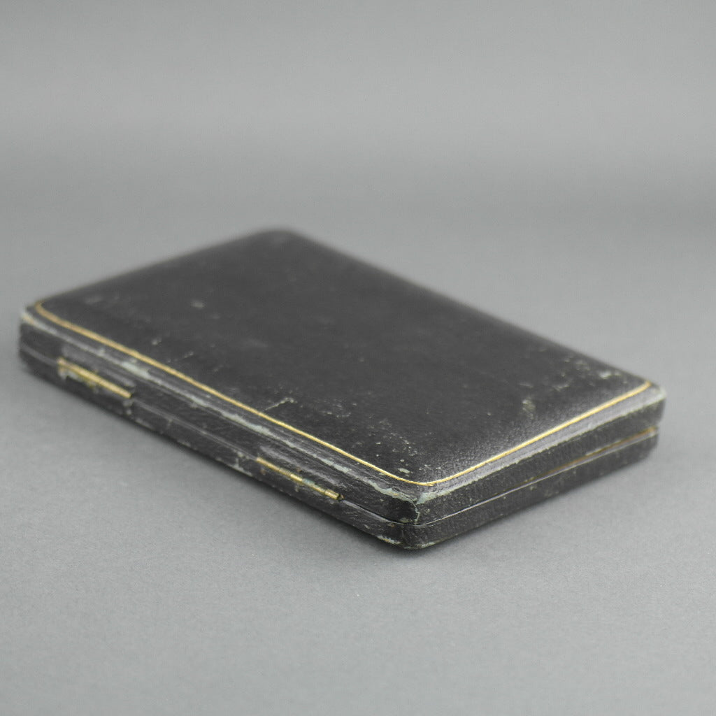 Antique black box for spoons and tongs British Empire W.C. Mann Gloucester