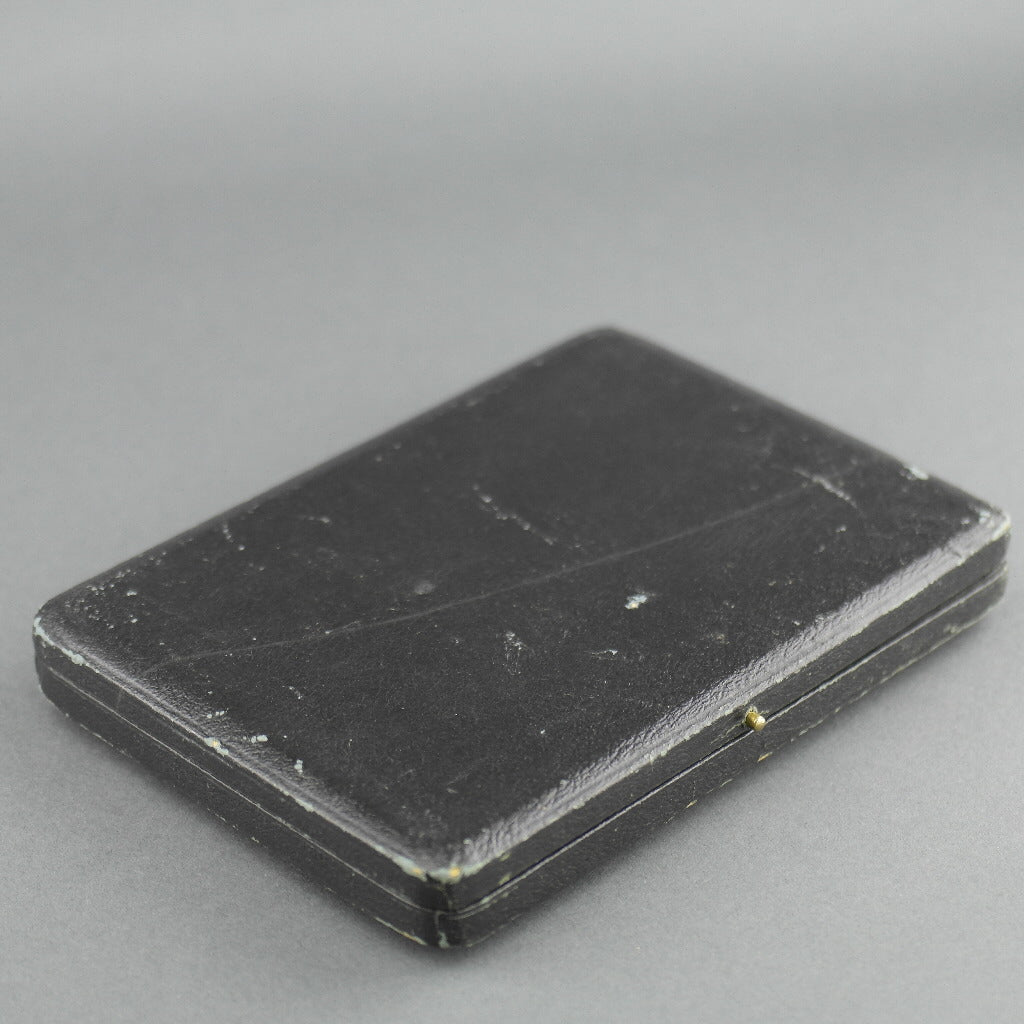 Antique black box for spoons and tongs British Empire W.C. Mann Gloucester