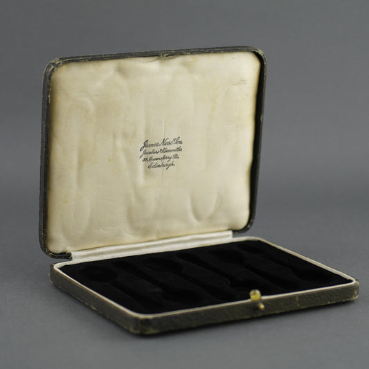 Antiker brauner Besteckkasten für Löffel, hergestellt im britischen Empire Jemes Ness Son Edinburgh