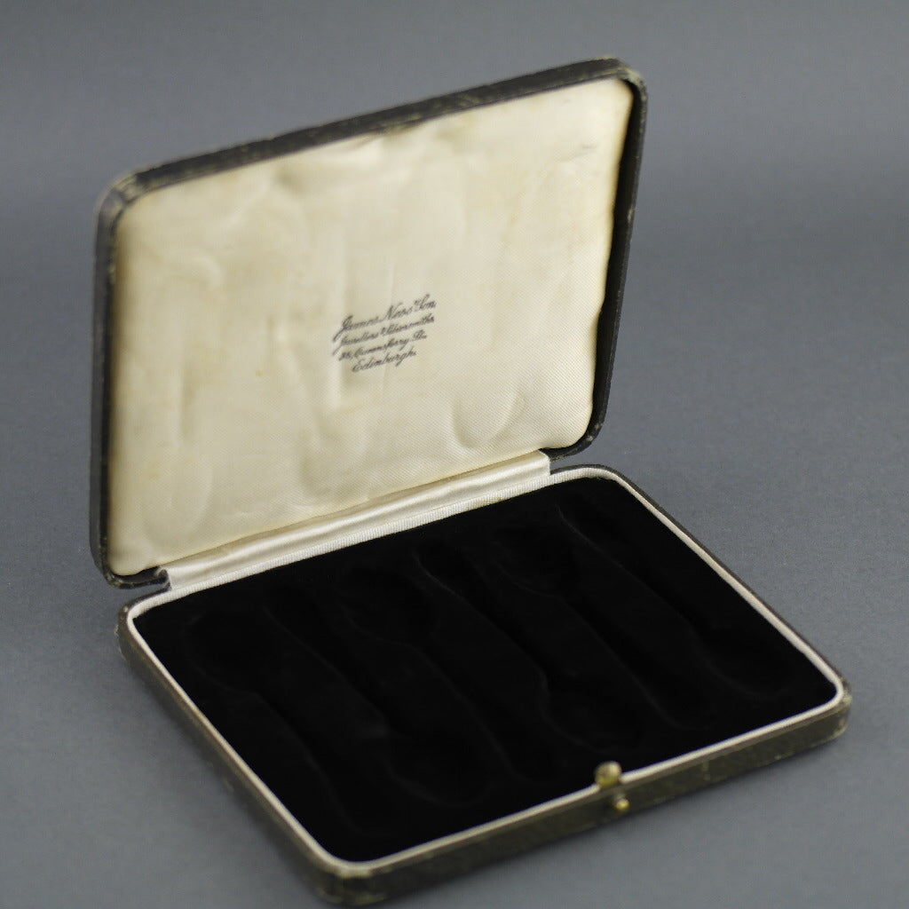 Antique brown cutlery box for spoons made in British Empire Jemes Ness Son Edinburgh