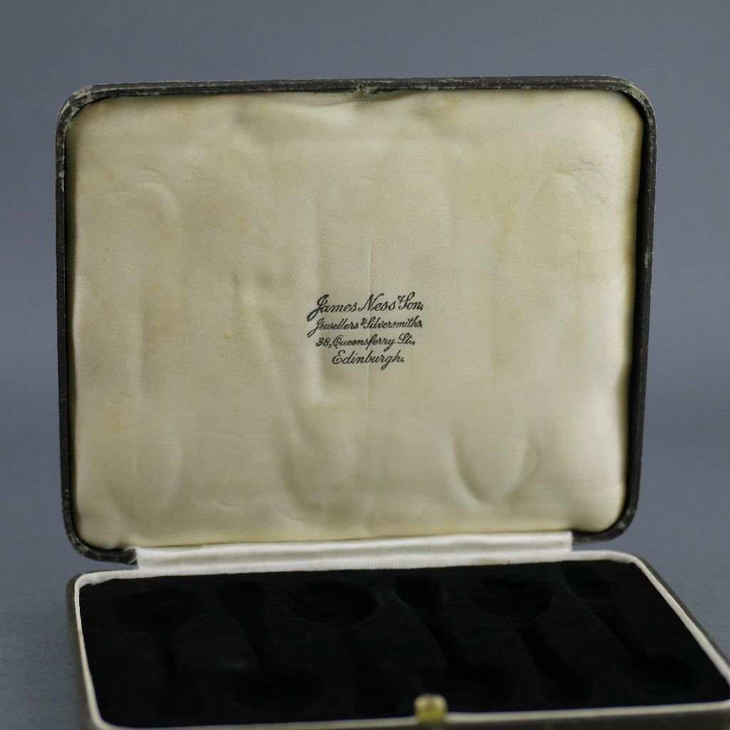 Antiker brauner Besteckkasten für Löffel, hergestellt im britischen Empire Jemes Ness Son Edinburgh