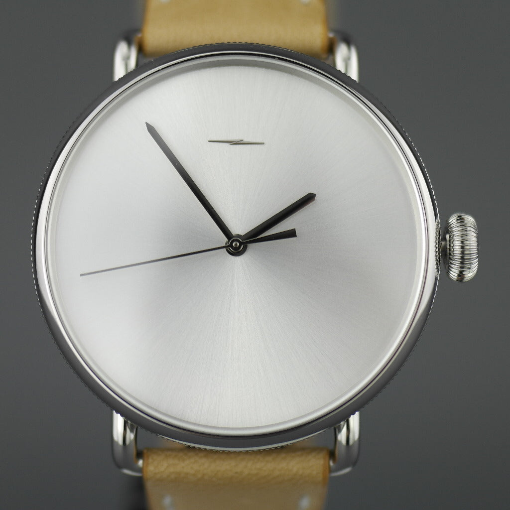 Shinola 43mm Men's wrist watch The Canfield Bold with natural leather strap