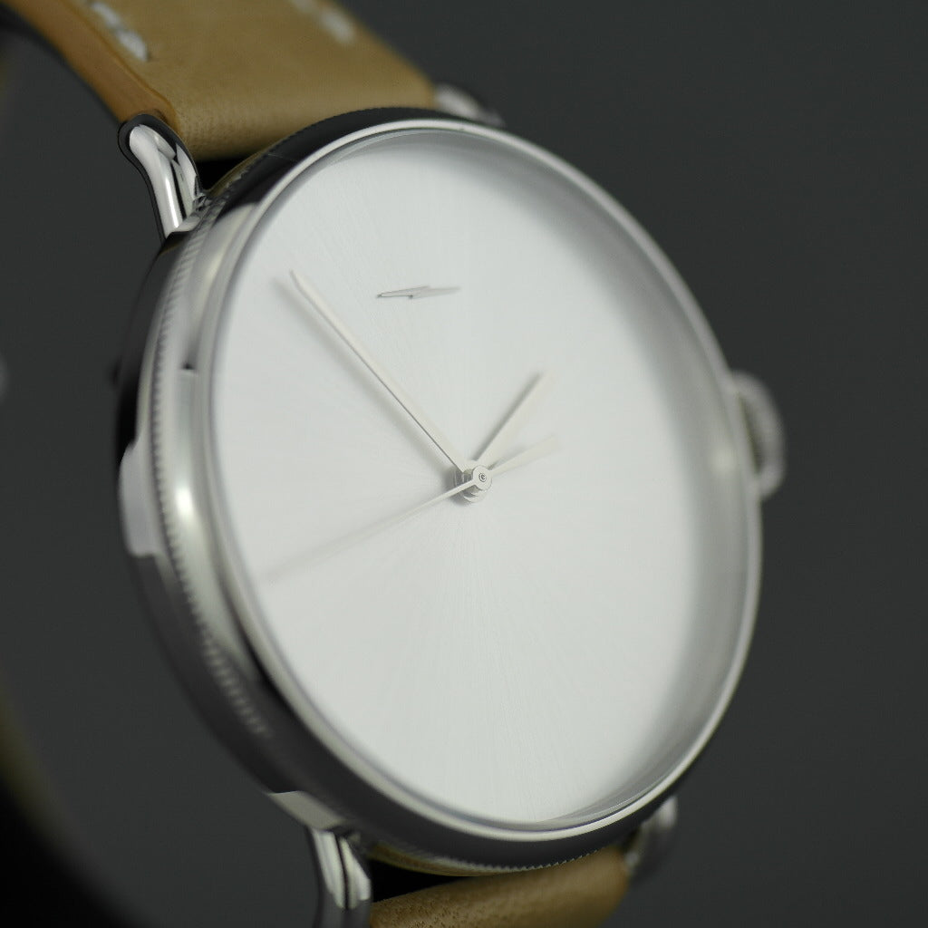 Shinola 43mm Men's wrist watch The Canfield Bold with natural leather strap