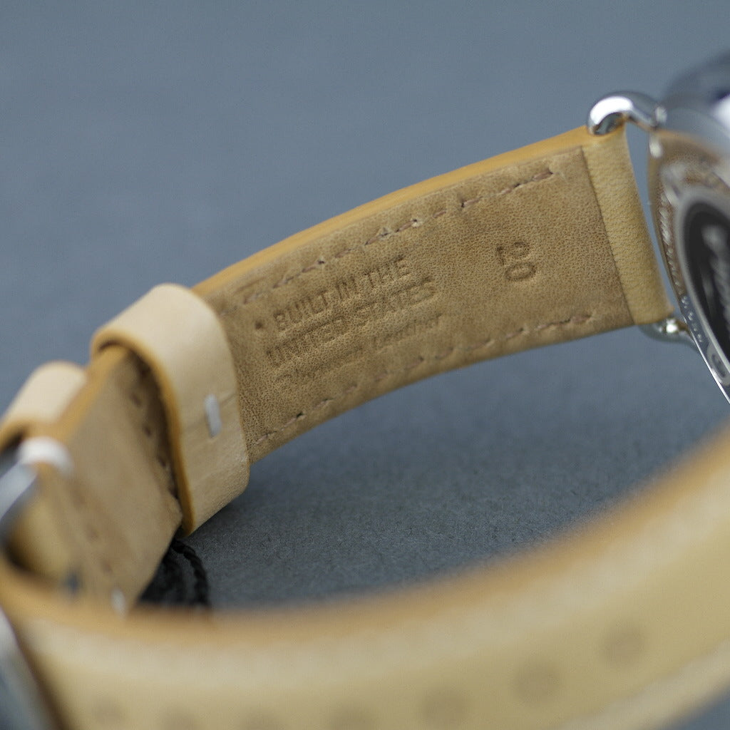 Shinola 43mm Men's wrist watch The Canfield Bold with natural leather strap