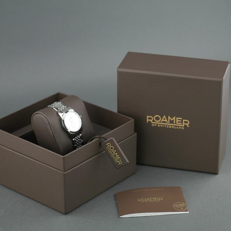 Roamer Galaxy Swiss Damenarmbanduhr mit Perlmuttzifferblatt, Saphirglas