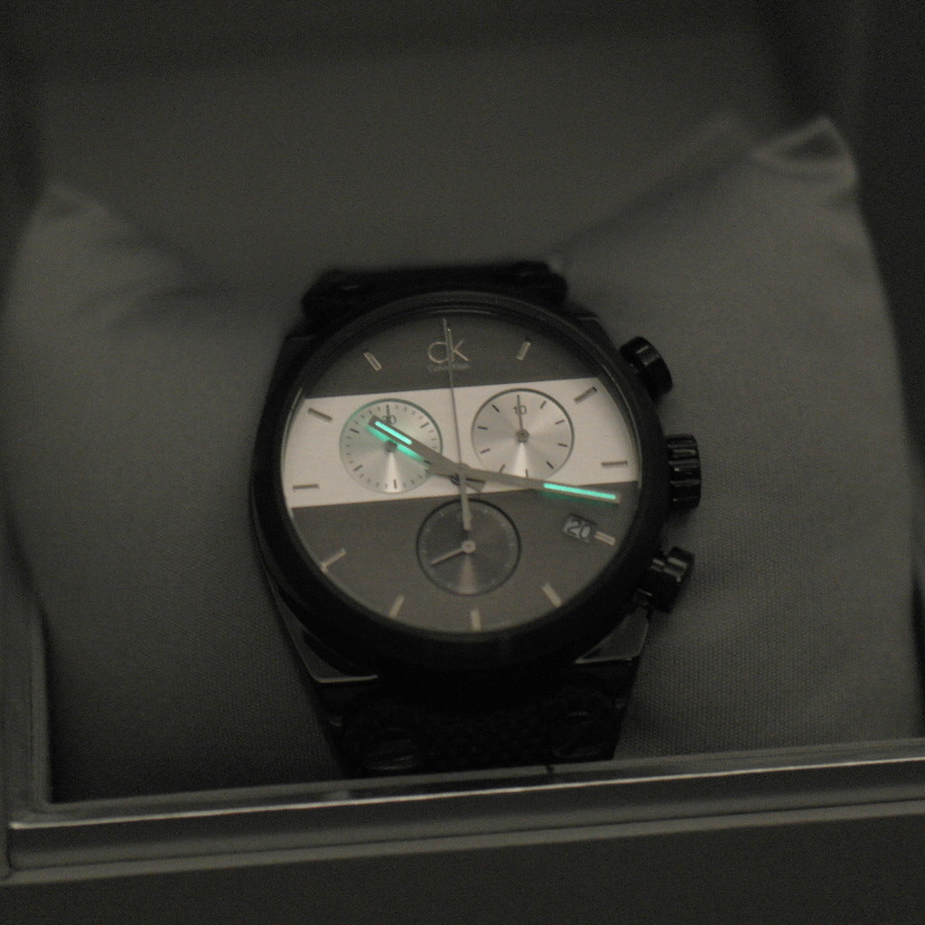 Calvin Klein Herrenarmbanduhr Swiss Chronograph mit schwarzem Stoffband
