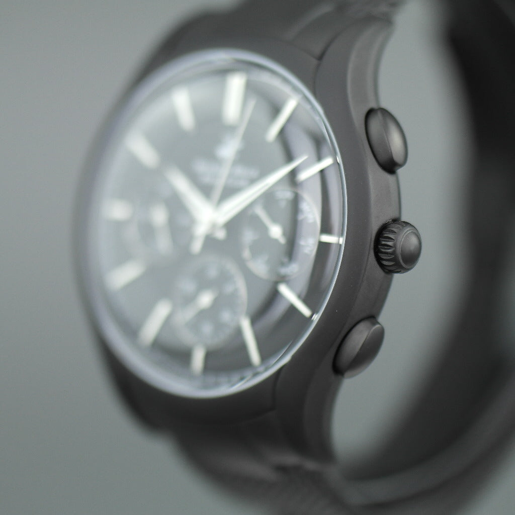 Beverly Hills Polo Club Reloj de pulsera cronógrafo negro de estilo icónico con pulsera