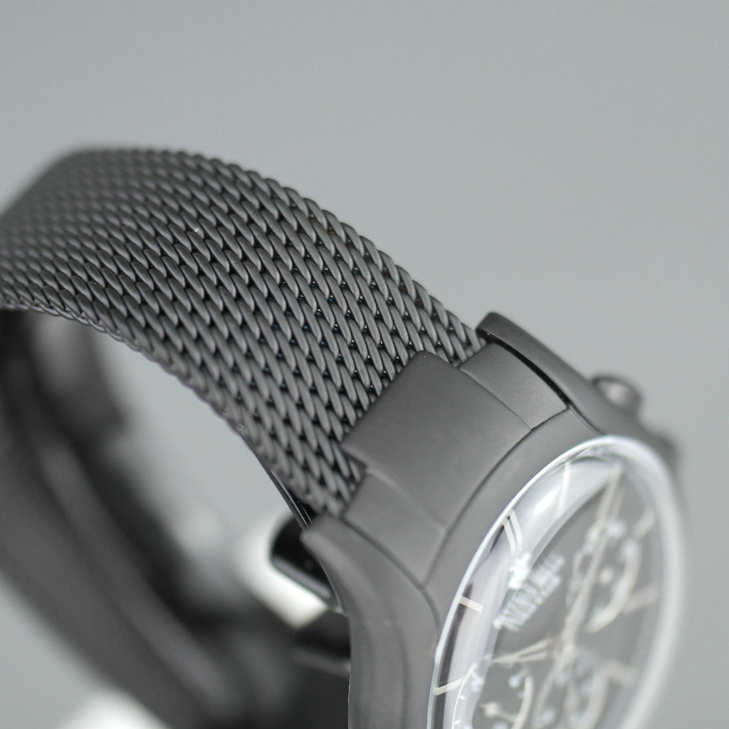 Beverly Hills Polo Club Reloj de pulsera cronógrafo negro de estilo icónico con pulsera