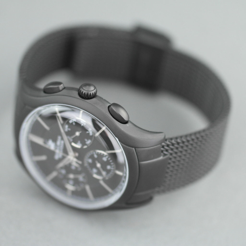 Beverly Hills Polo Club Reloj de pulsera cronógrafo negro de estilo icónico con pulsera