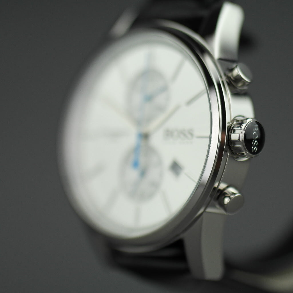 Hugo Boss Jet Herren-Chronographenuhr mit Lederarmband und Tag