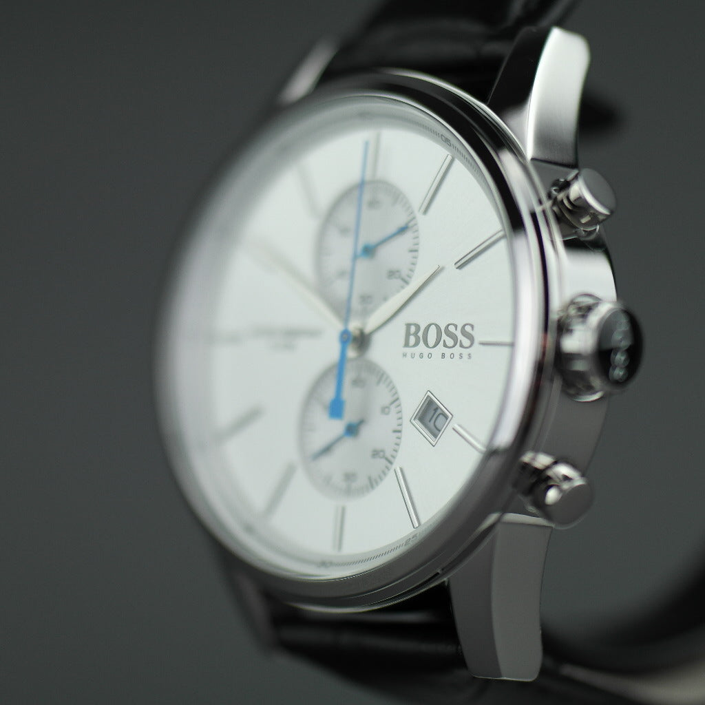 Hugo Boss Jet Herren-Chronographenuhr mit Lederarmband und Tag