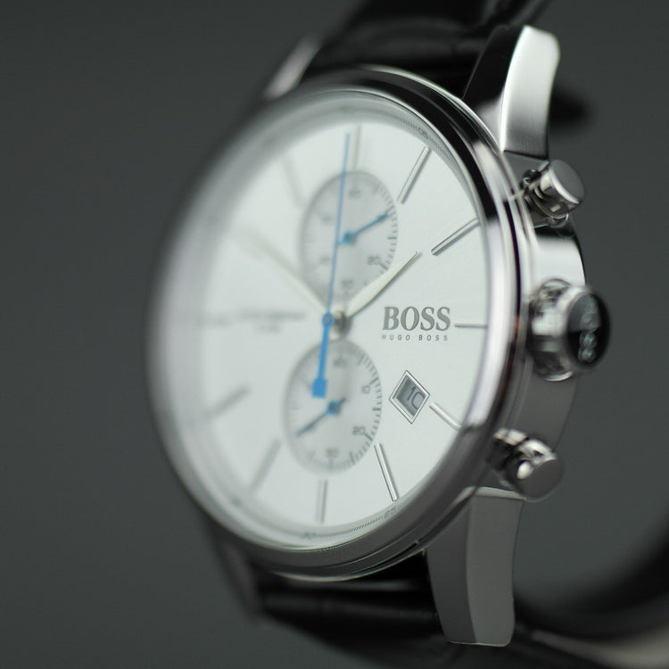 Hugo Boss Jet Mens Chronograph Watch with leather strap and day