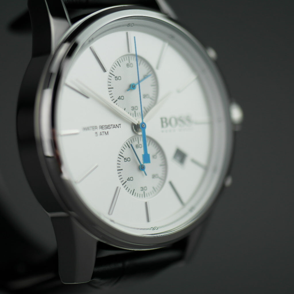 Hugo Boss Jet Herren-Chronographenuhr mit Lederarmband und Tag