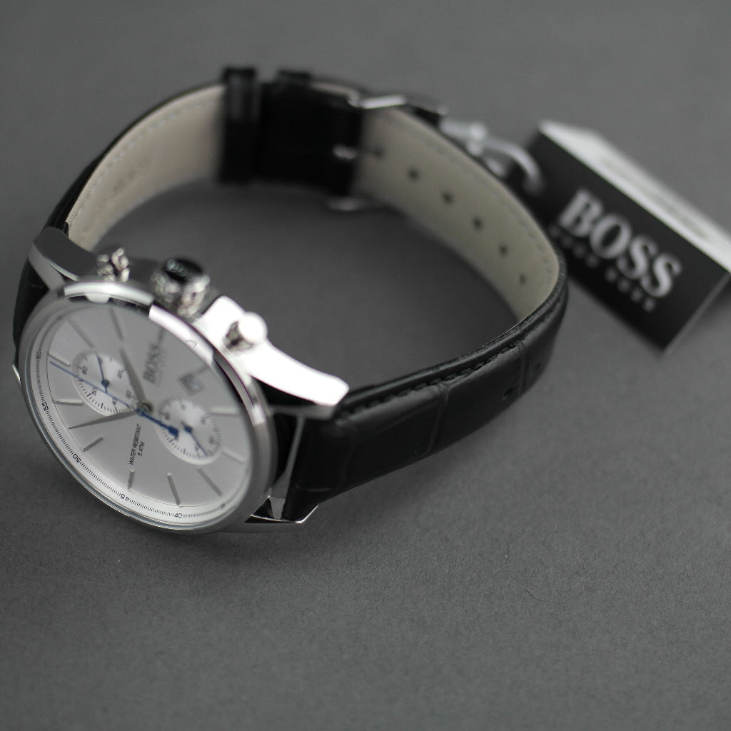 Hugo Boss Jet Herren-Chronographenuhr mit Lederarmband und Tag