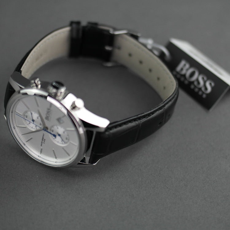 Hugo Boss Jet Mens Chronograph Watch with leather strap and day