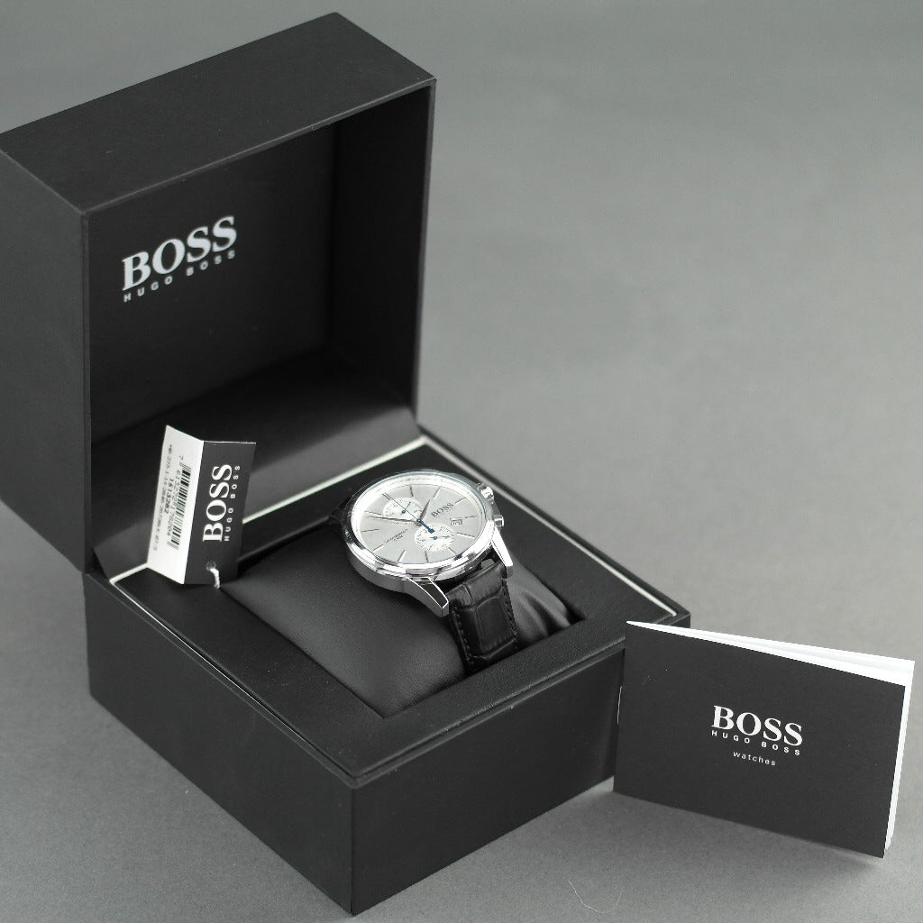 Hugo Boss Jet Herren-Chronographenuhr mit Lederarmband und Tag