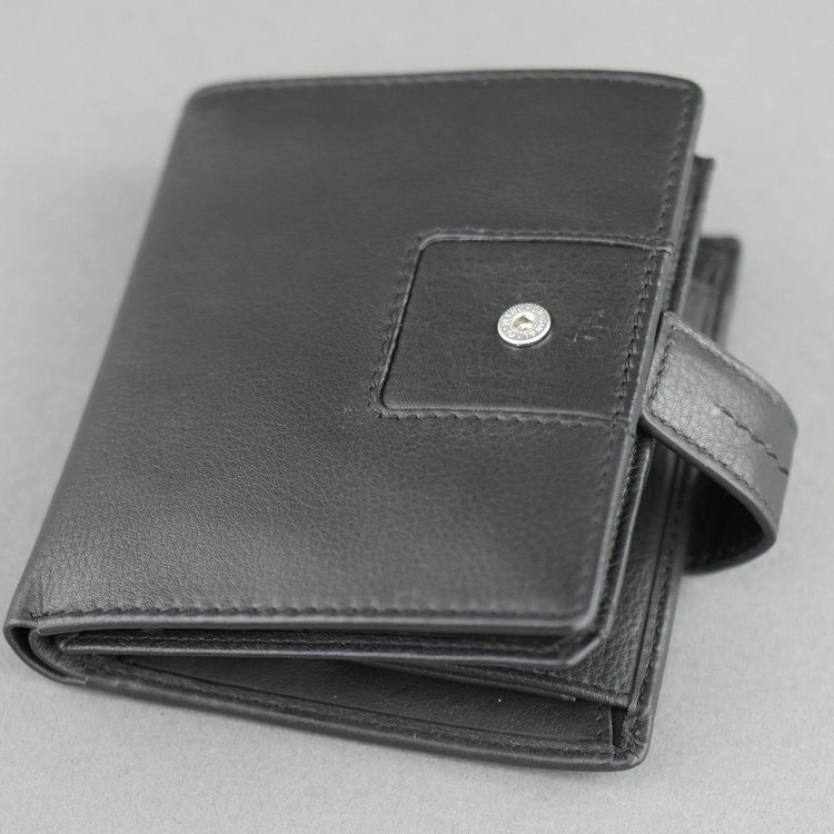 Bodenschatz Germany black goat leather wallet card holder