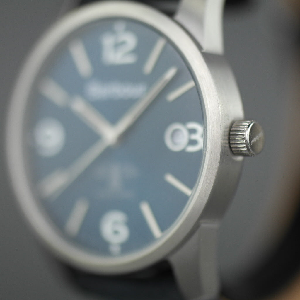 Barbour Beacon Alanby Armbanduhr, blaues Zifferblatt mit Datum und Lederarmband