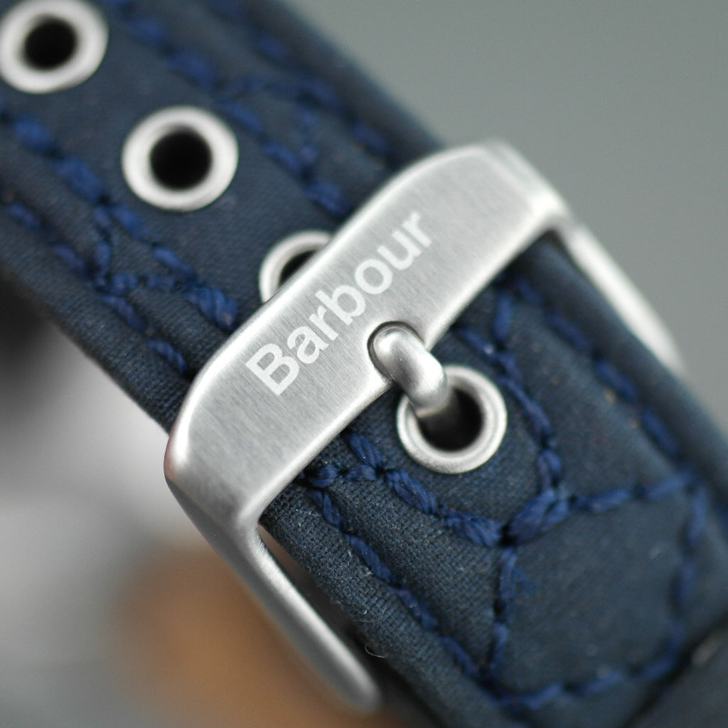 Reloj de pulsera Barbour Beacon Alanby esfera azul con fecha y correa de cuero