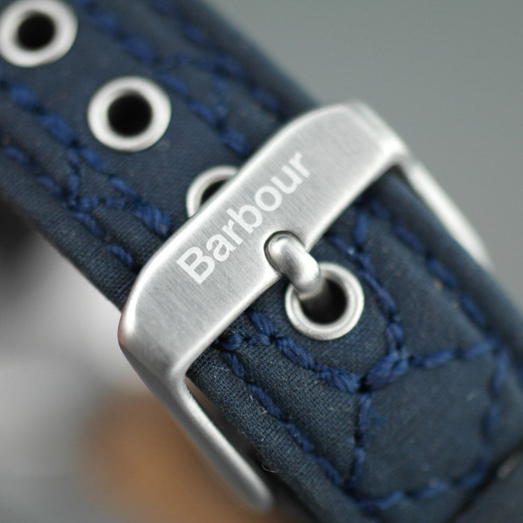 Barbour Beacon Alanby wrist watch blue dial with date and leather strap